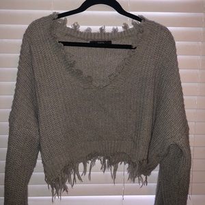 Zaful cropped grey sweater